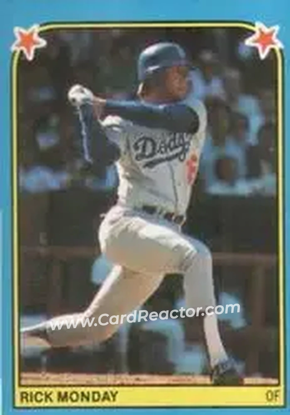 1983 Fleer Star Stickers #114 - Rick Monday - Los Angeles Dodgers - Front