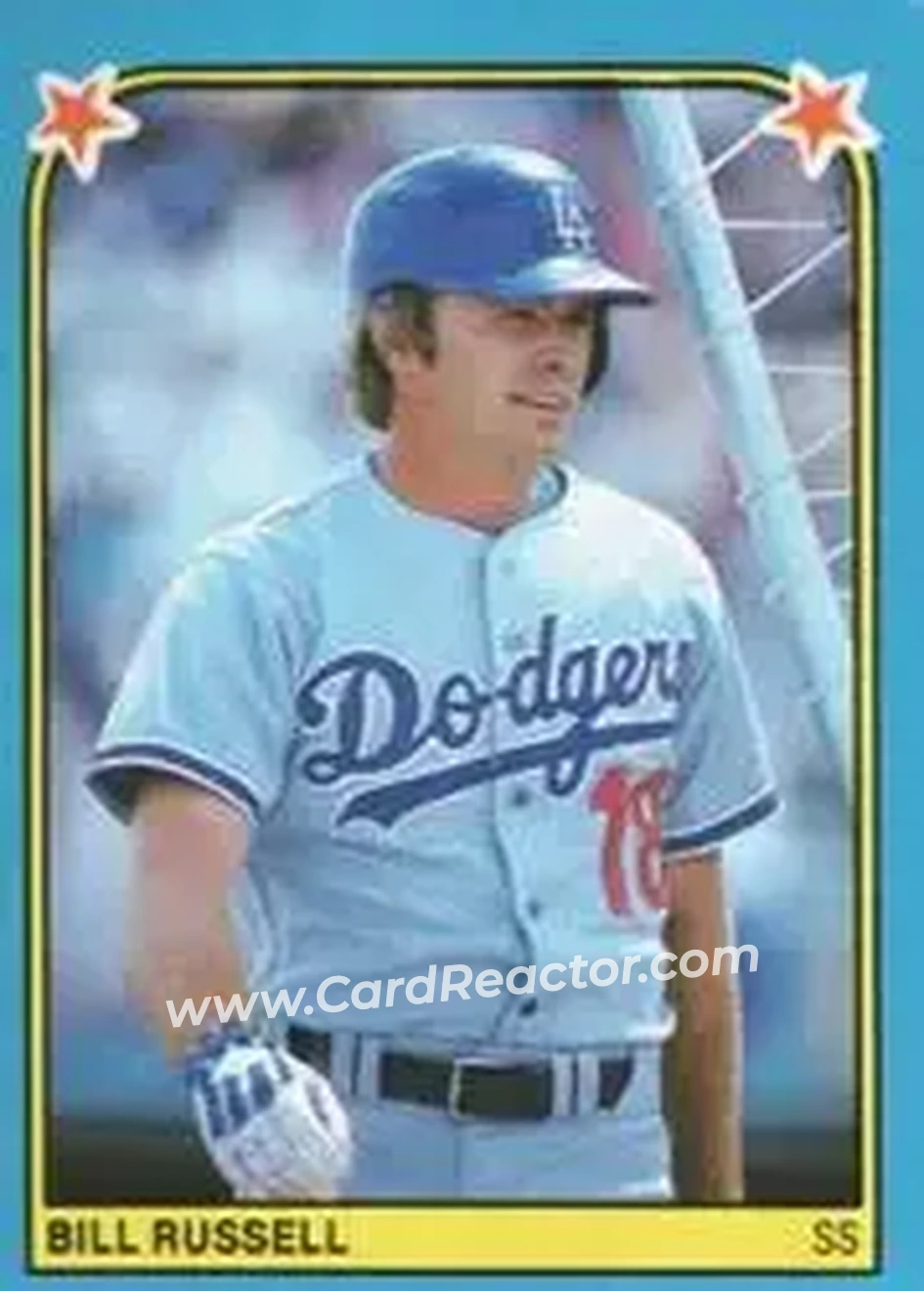 1983 Fleer Star Stickers #116 - Bill Russell - Los Angeles Dodgers - Front