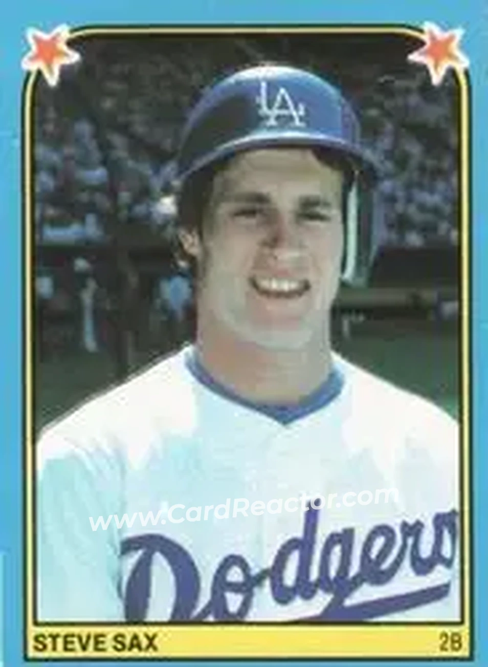 1983 Fleer Star Stickers #118 - Steve Sax - Los Angeles Dodgers - Front