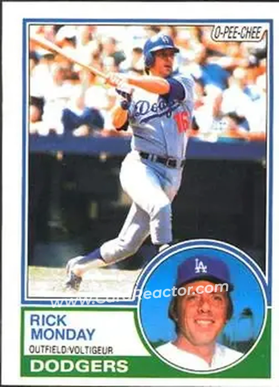1983 O-Pee-Chee #63 - Rick Monday - Los Angeles Dodgers - Front