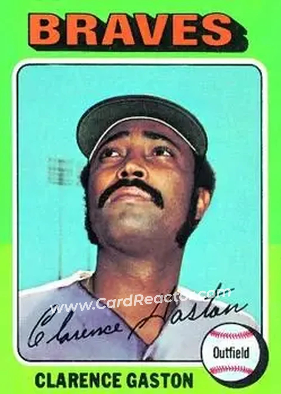 1975 Topps #427 - Clarence Gaston - Atlanta Braves - Front 1975 Topps #427 - Clarence Gaston - Atlanta Braves - Front