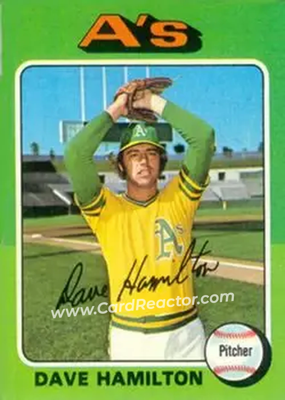 1975 Topps #428 - Dave Hamilton - Oakland Athletics - Front
