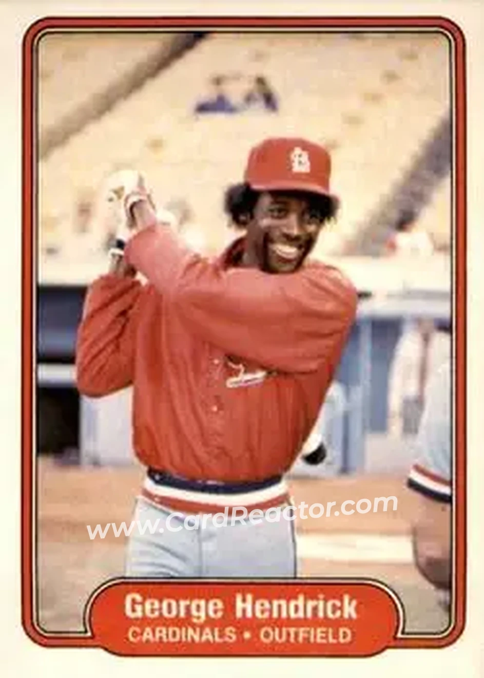1982 Fleer #113 - George Hendrick - St. Louis Cardinals - Front 1982 Fleer #113 - George Hendrick - St. Louis Cardinals - Front