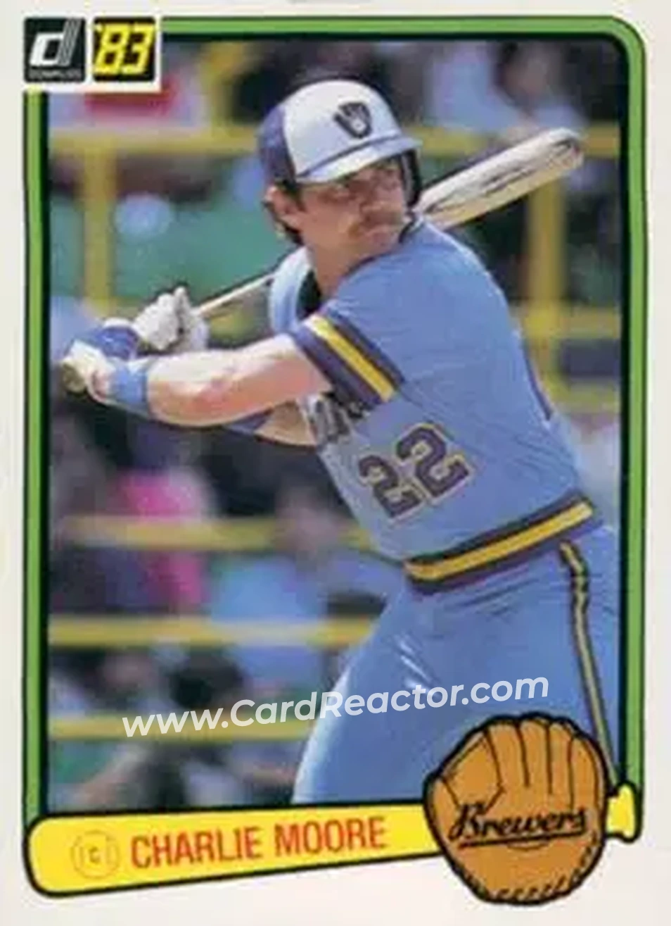 1983 Donruss #206 - Charlie Moore - Milwaukee Brewers - Front 1983 Donruss #206 - Charlie Moore - Milwaukee Brewers - Front