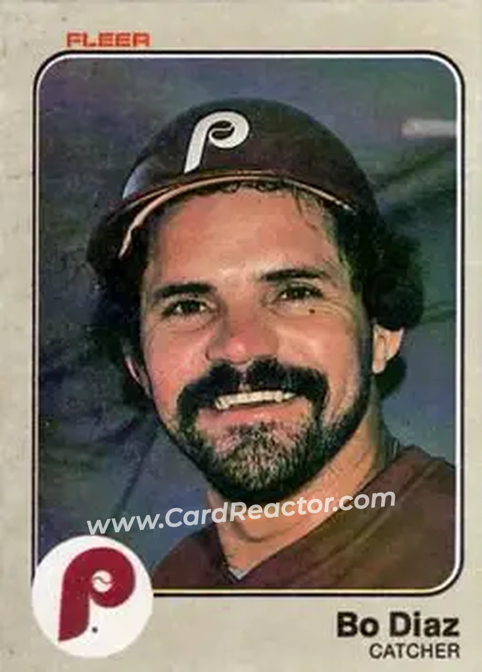 1983 Fleer #160 - Bo Diaz - Philadelphia Phillies - Front