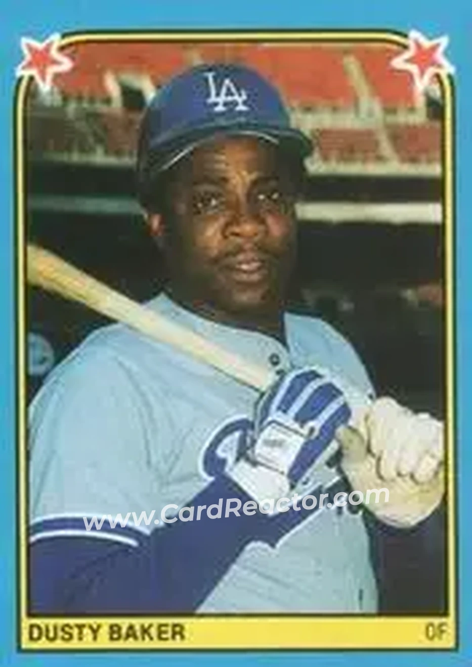 1983 Fleer Star Stickers #121 - Dusty Baker - Los Angeles Dodgers - Front
