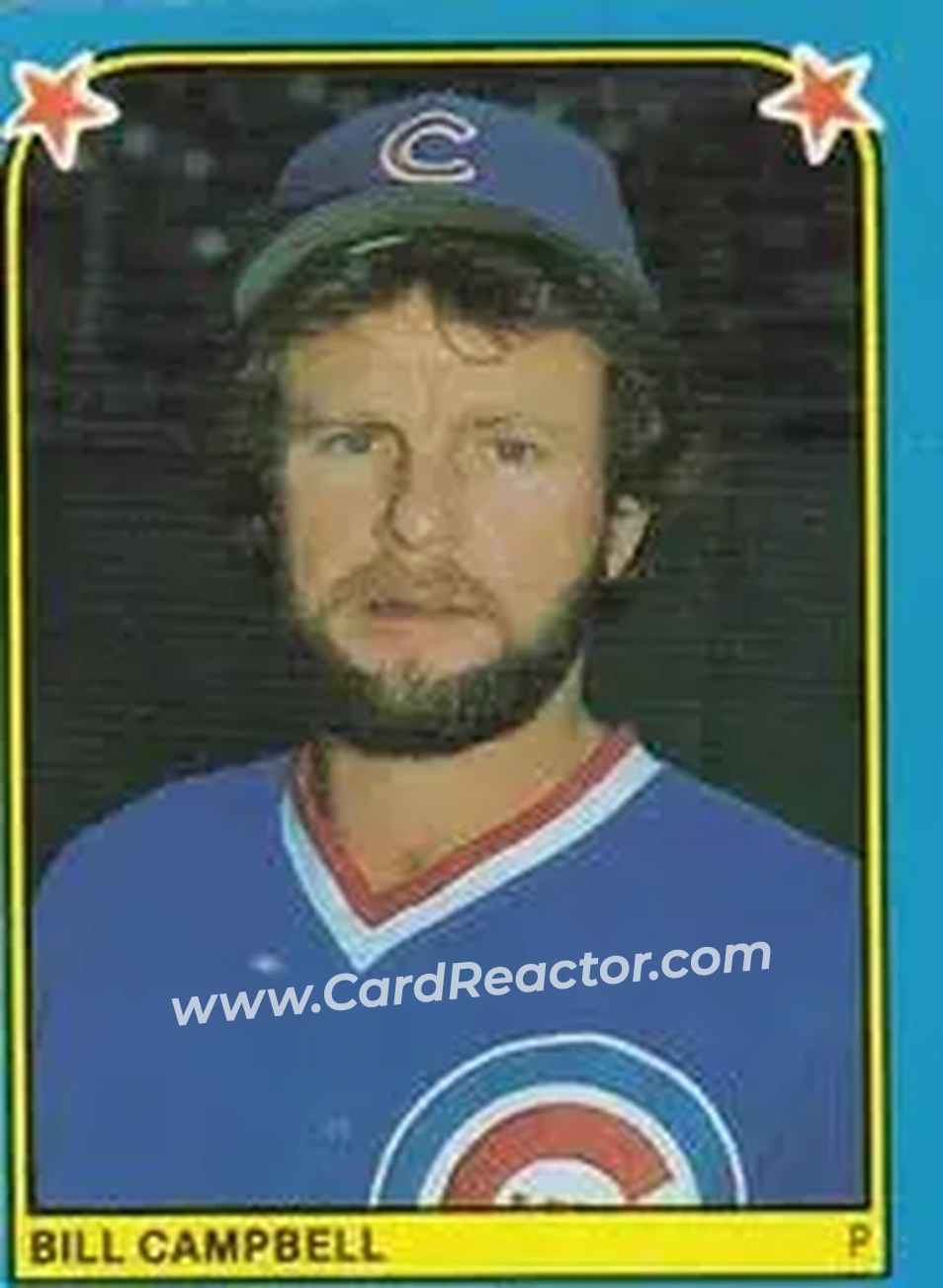 1983 Fleer Star Stickers #127 - Bill Campbell - Chicago Cubs - Front