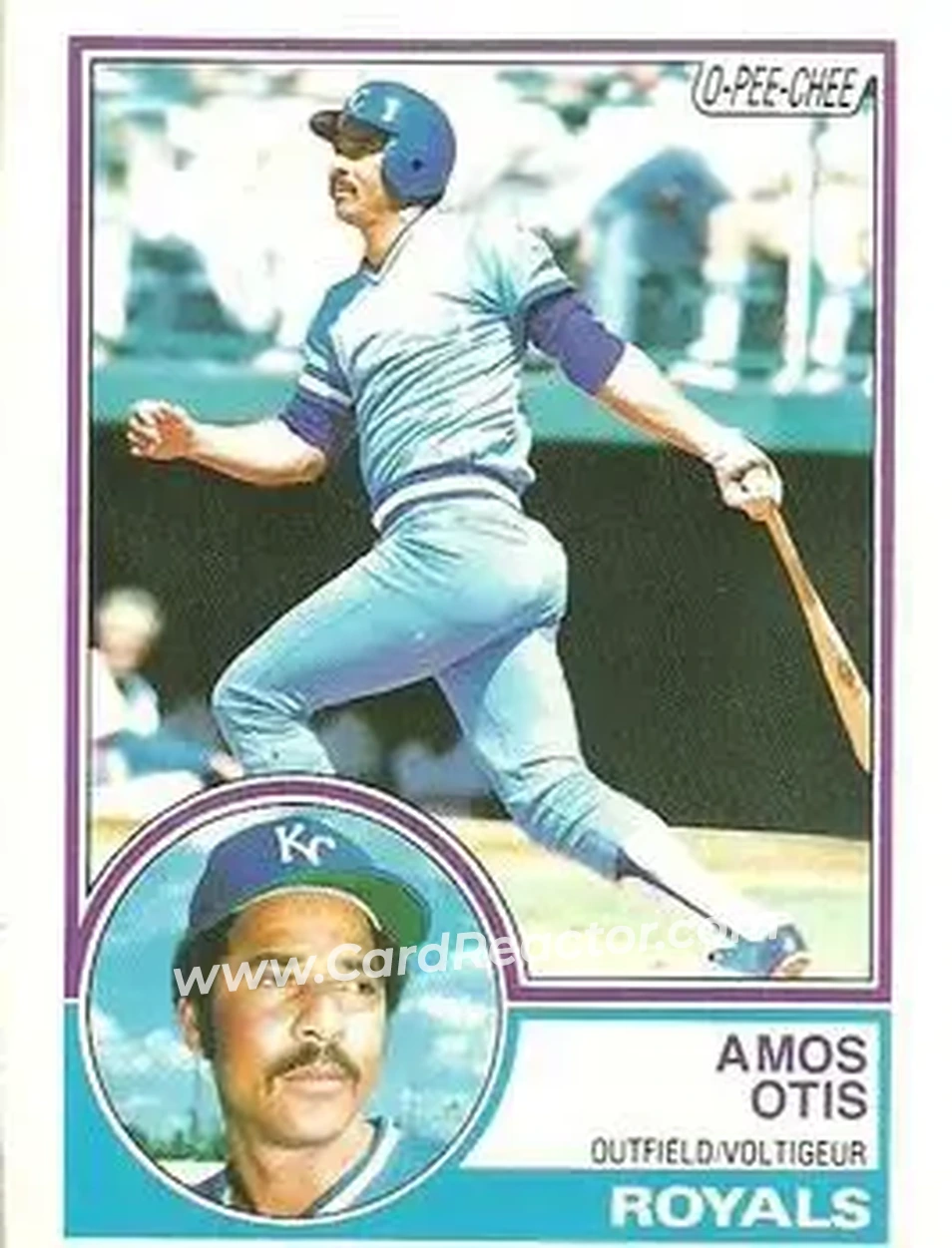 1983 O-Pee-Chee #75 - Amos Otis - Kansas City Royals - Front
