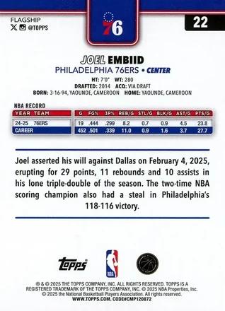 Reverso de Joel Embiid