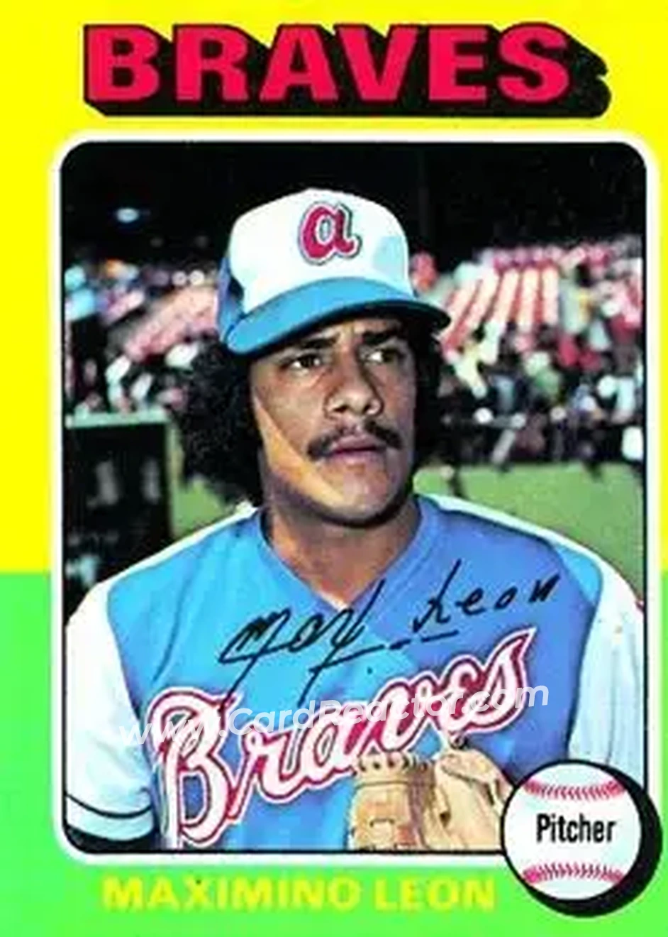 1975 Topps #442 - Maximino Leon - Atlanta Braves - Front 1975 Topps #442 - Maximino Leon - Atlanta Braves - Front