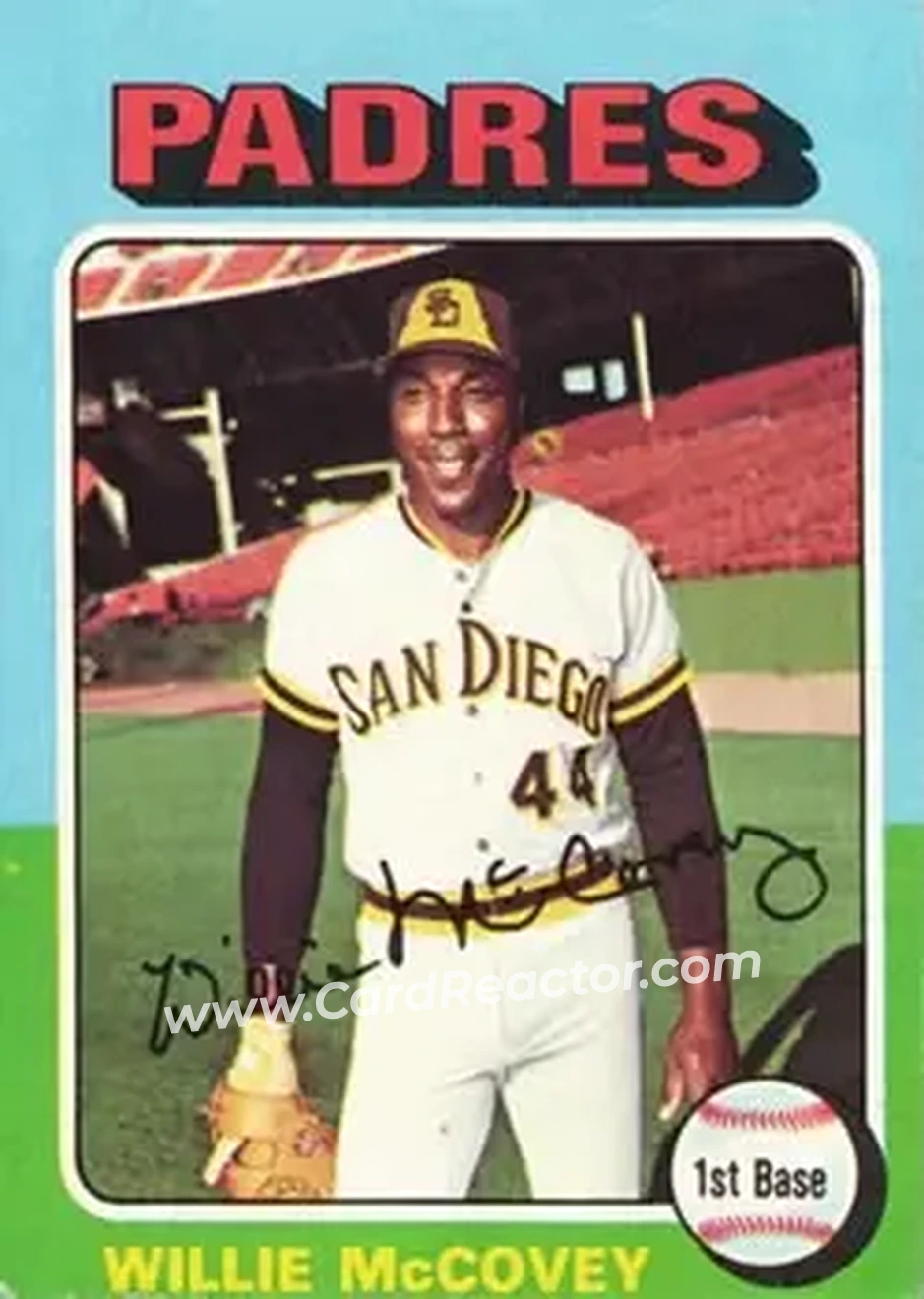 1975 Topps #450 - Willie McCovey - San Diego Padres - Front
