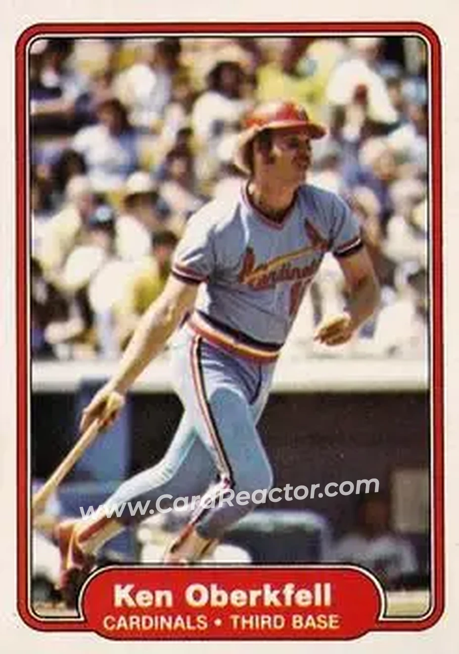 1982 Fleer #123 - Ken Oberkfell - St. Louis Cardinals - Front