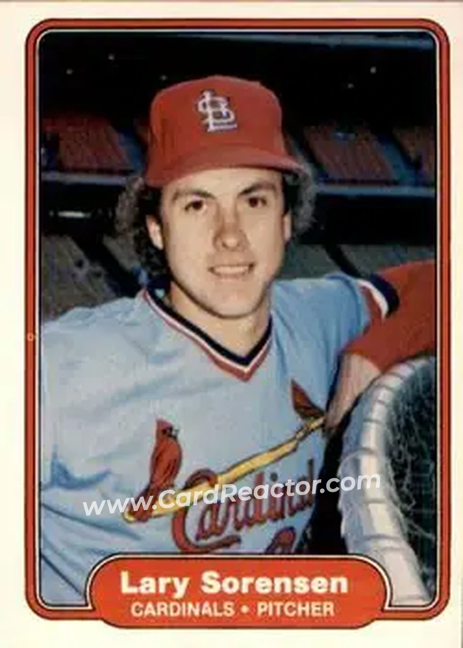 1982 Fleer #128 - Lary Sorensen - St. Louis Cardinals - Front