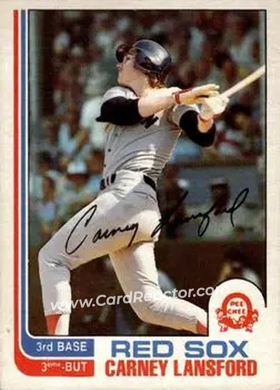 1982 O-Pee-Chee #91 - Carney Lansford - Boston Red Sox - Front 1982 O-Pee-Chee #91 - Carney Lansford - Boston Red Sox - Front