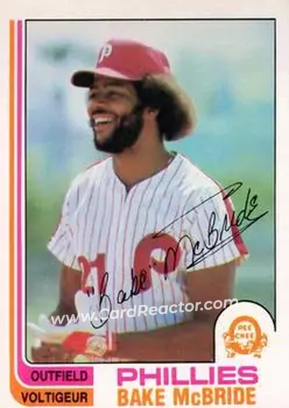 1982 O-Pee-Chee #92 - Bake McBride - Philadelphia Phillies - Front