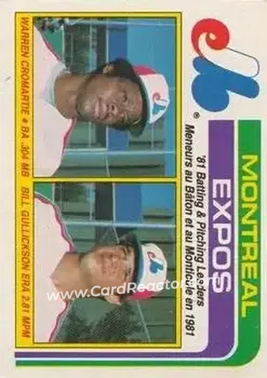 1982 O-Pee-Chee #94 - Card #94 - Montreal Expos - Front