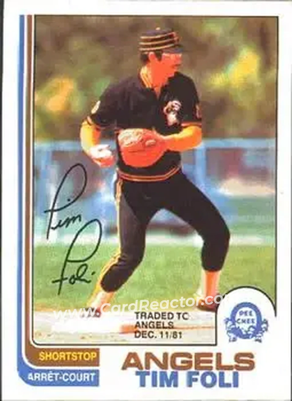 1982 O-Pee-Chee #97 - Tim Foli - California Angels - Front 1982 O-Pee-Chee #97 - Tim Foli - California Angels - Front