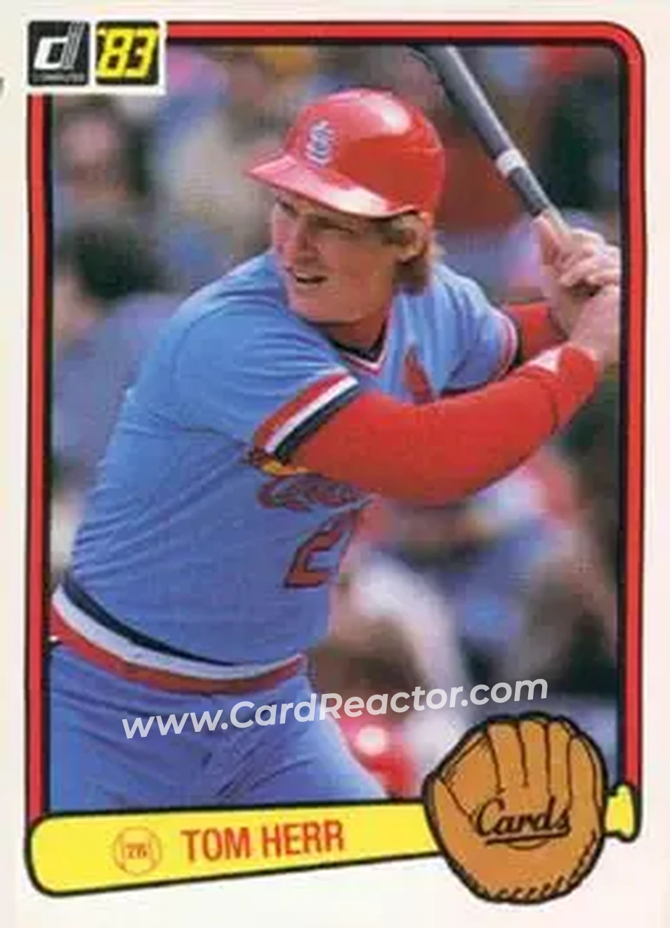 1983 Donruss #217 - Tom Herr - St. Louis Cardinals - Front