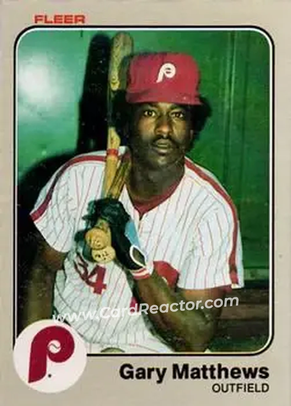 1983 Fleer #165 - Gary Matthews - Philadelphia Phillies - Front 1983 Fleer #165 - Gary Matthews - Philadelphia Phillies - Front