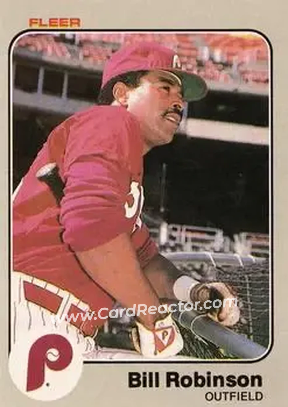 1983 Fleer #170 - Bill Robinson (b. 1943 OF) - Philadelphia Phillies - Front