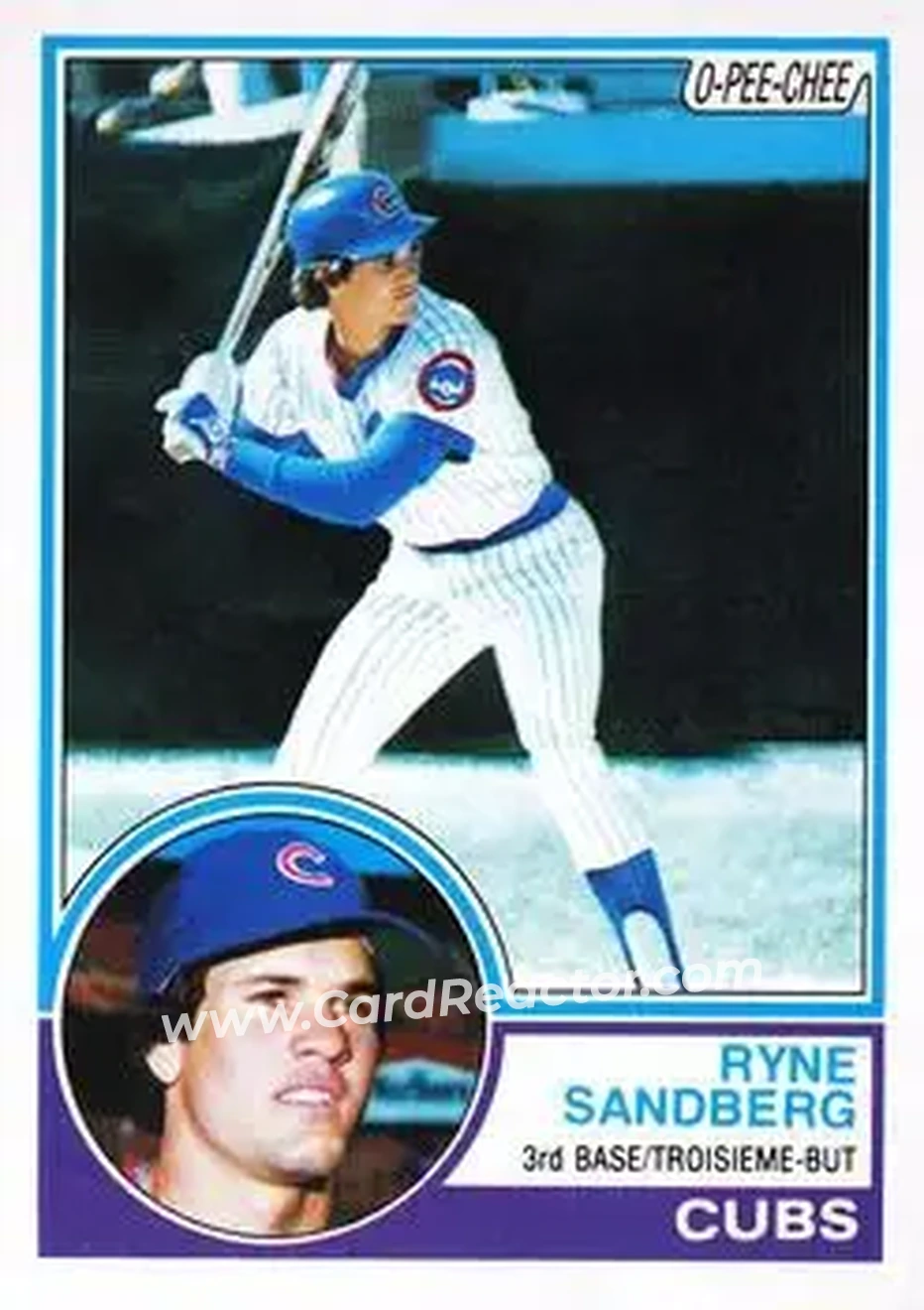 1983 O-Pee-Chee #83 - Ryne Sandberg - Chicago Cubs - Front