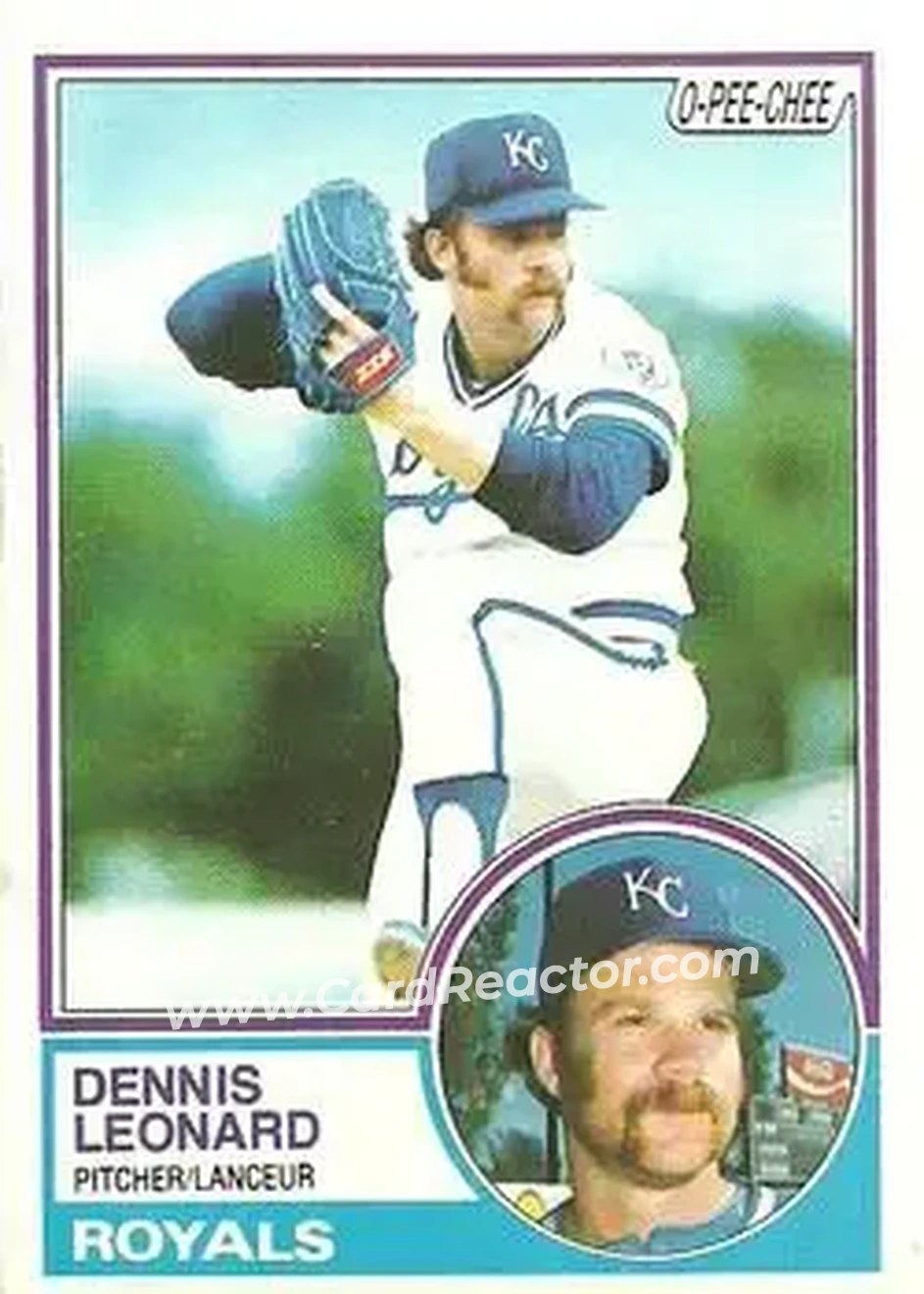 1983 O-Pee-Chee #87 - Dennis Leonard - Kansas City Royals - Front 1983 O-Pee-Chee #87 - Dennis Leonard - Kansas City Royals - Front