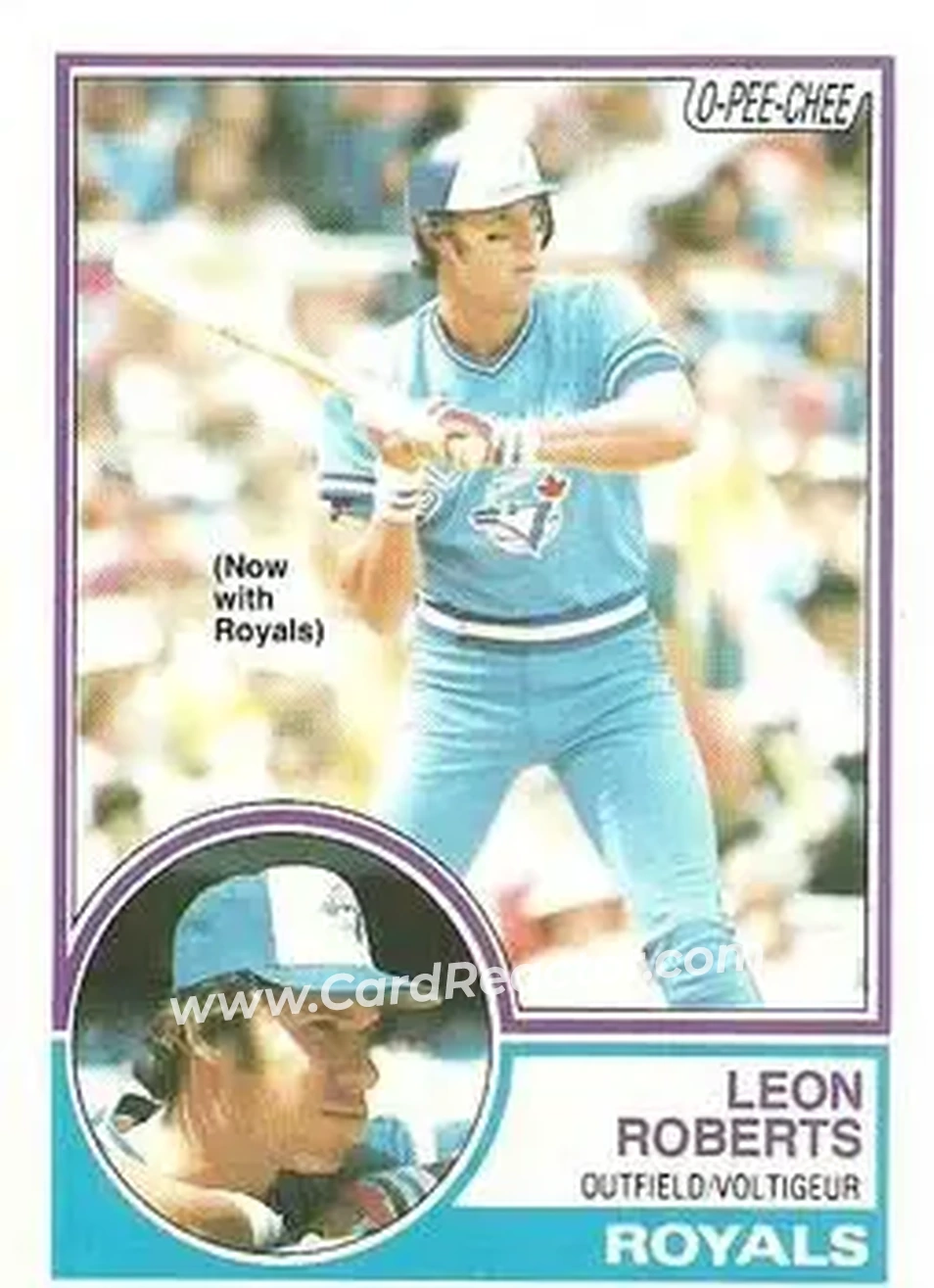 1983 O-Pee-Chee #89 - Leon Roberts - Kansas City Royals - Front