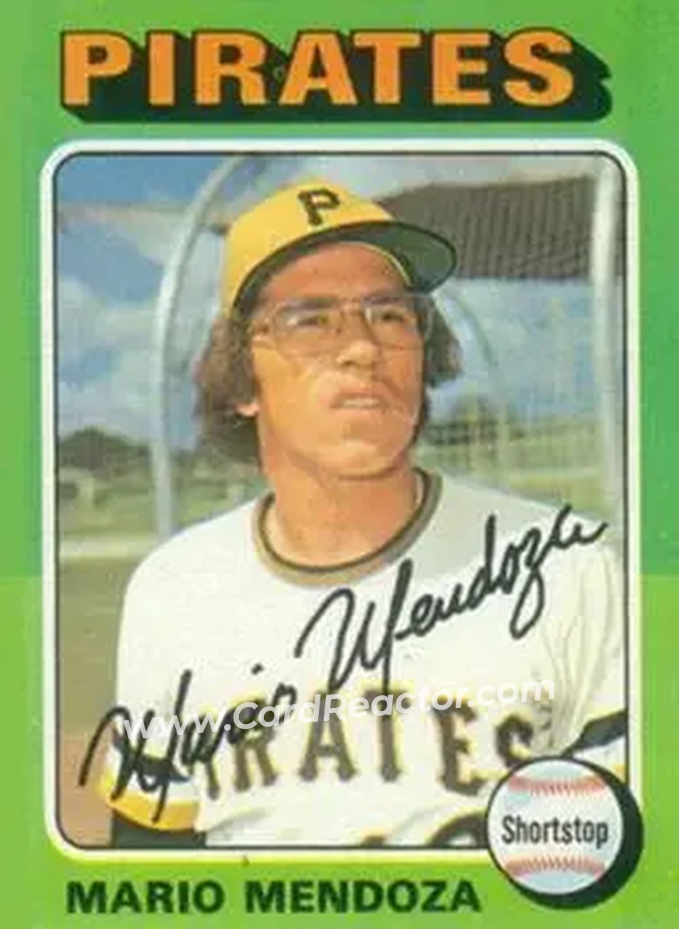 1975 Topps #457 - Mario Mendoza - Pittsburgh Pirates - Front 1975 Topps #457 - Mario Mendoza - Pittsburgh Pirates - Front