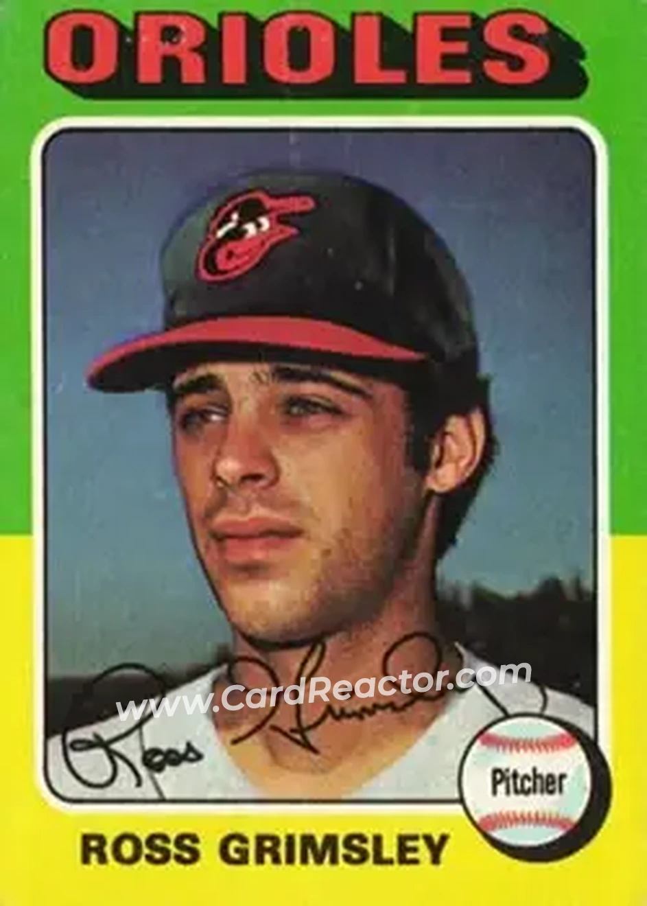 1975 Topps #458 - Ross Grimsley - Baltimore Orioles - Front