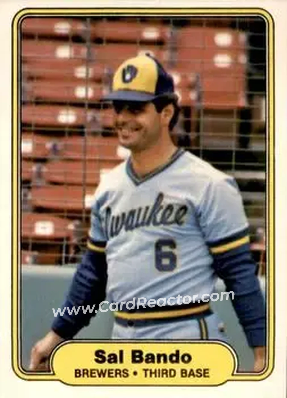 1982 Fleer #134 - Sal Bando - Milwaukee Brewers - Front