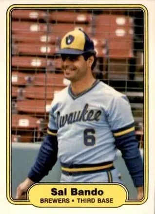 1982 Fleer #134 - Sal Bando - Milwaukee Brewers 1982 Fleer #134 - Sal Bando - Milwaukee Brewers
