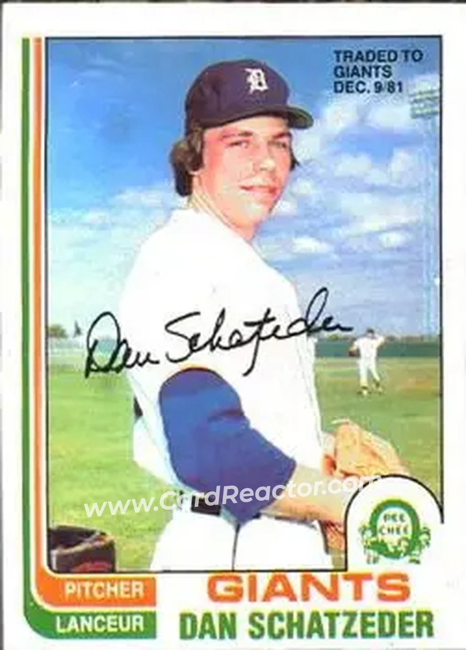 1982 O-Pee-Chee #106 - Dan Schatzeder - San Francisco Giants - Front
