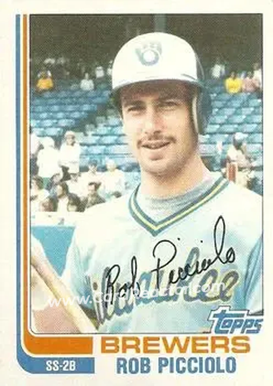 1982 Topps Traded #89T - Rob Picciolo - Milwaukee Brewers - Front 1982 Topps Traded #89T - Rob Picciolo - Milwaukee Brewers - Front