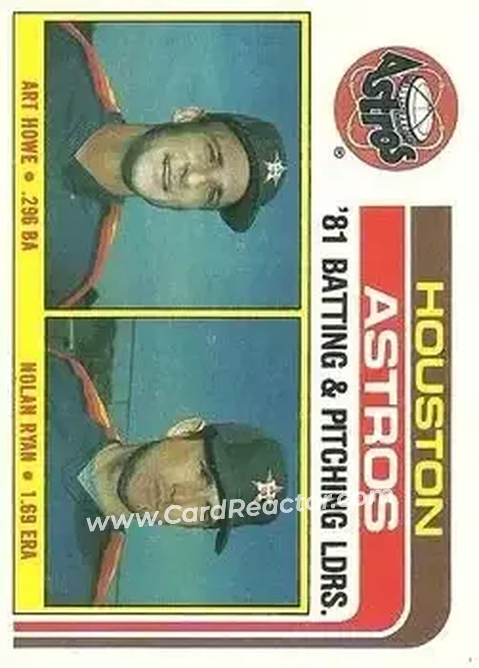 1982 Topps #66 - Card #66 - Houston Astros - Front 1982 Topps #66 - Card #66 - Houston Astros - Front