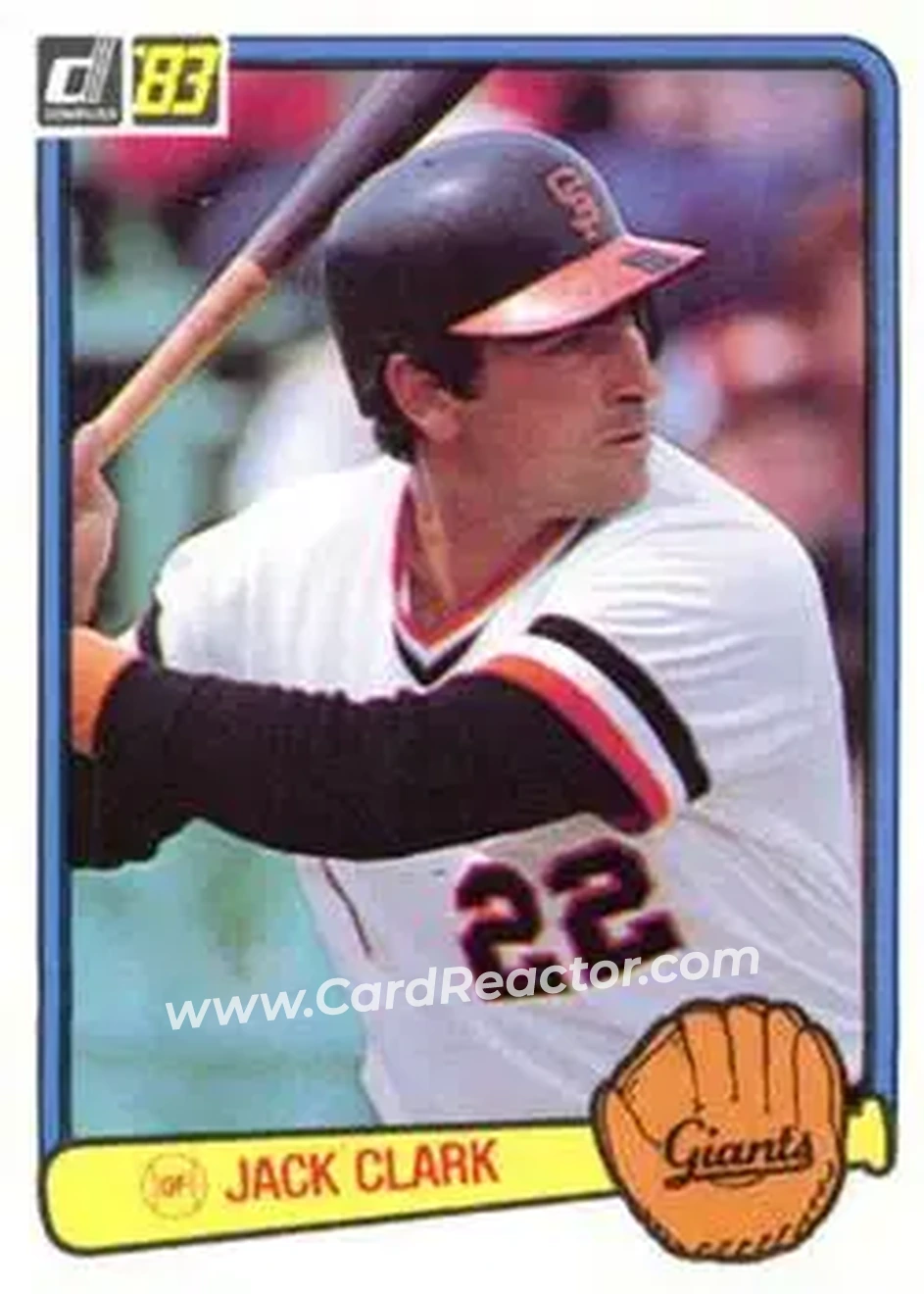 1983 Donruss #222 - Jack Clark - San Francisco Giants - Front