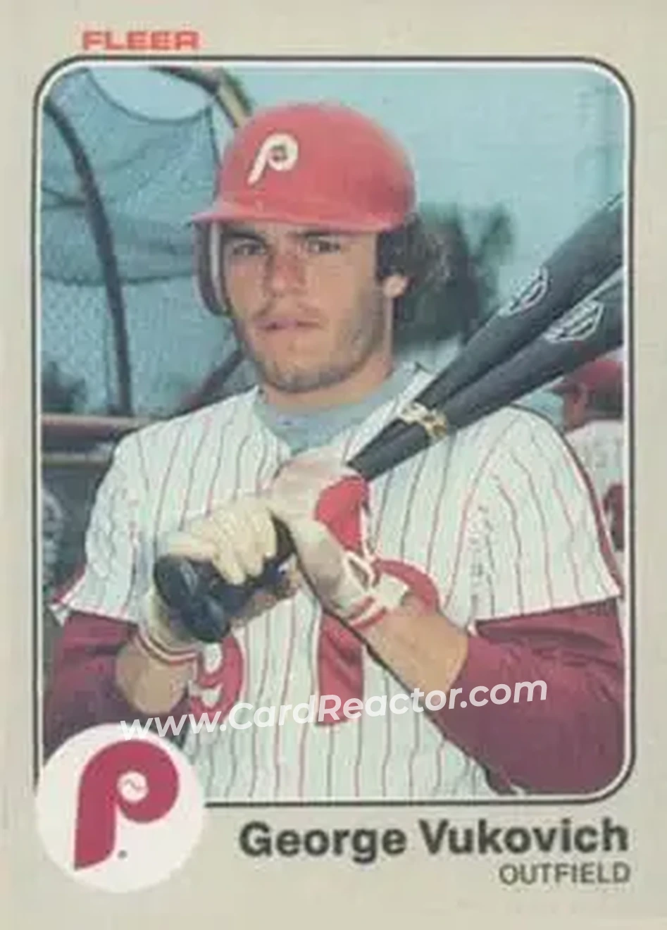 1983 Fleer #176 - George Vukovich - Philadelphia Phillies - Front 1983 Fleer #176 - George Vukovich - Philadelphia Phillies - Front