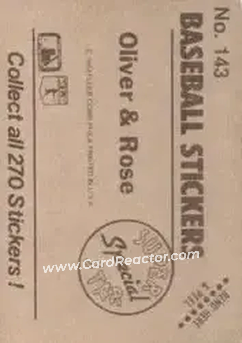 1983 Fleer Star Stickers #143 - Card #143 - Back