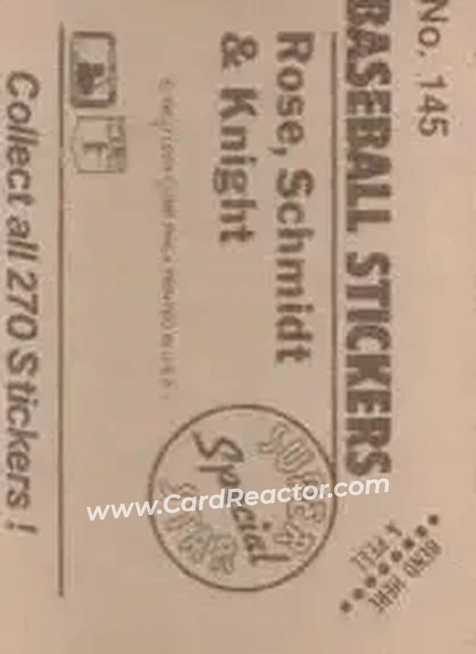 1983 Fleer Star Stickers #145 - Card #145 - Back 1983 Fleer Star Stickers #145 - Card #145 - Back
