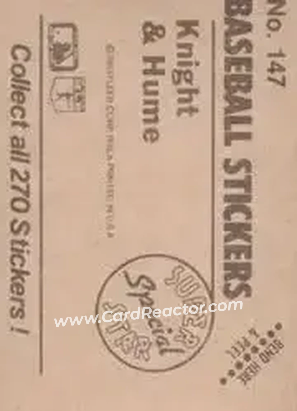 1983 Fleer Star Stickers #147 - Card #147 - Back 1983 Fleer Star Stickers #147 - Card #147 - Back