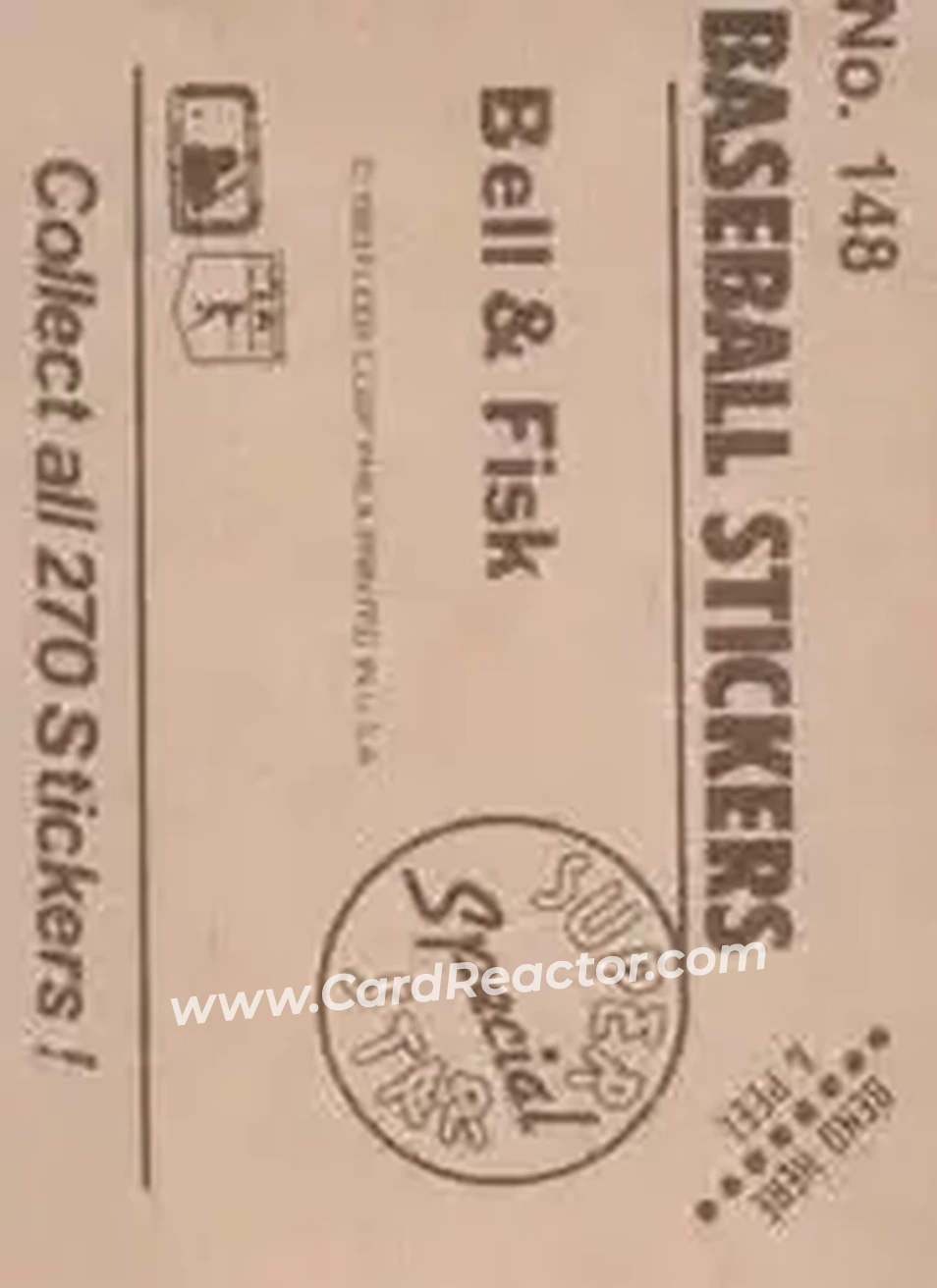 1983 Fleer Star Stickers #148 - Card #148 - Back 1983 Fleer Star Stickers #148 - Card #148 - Back