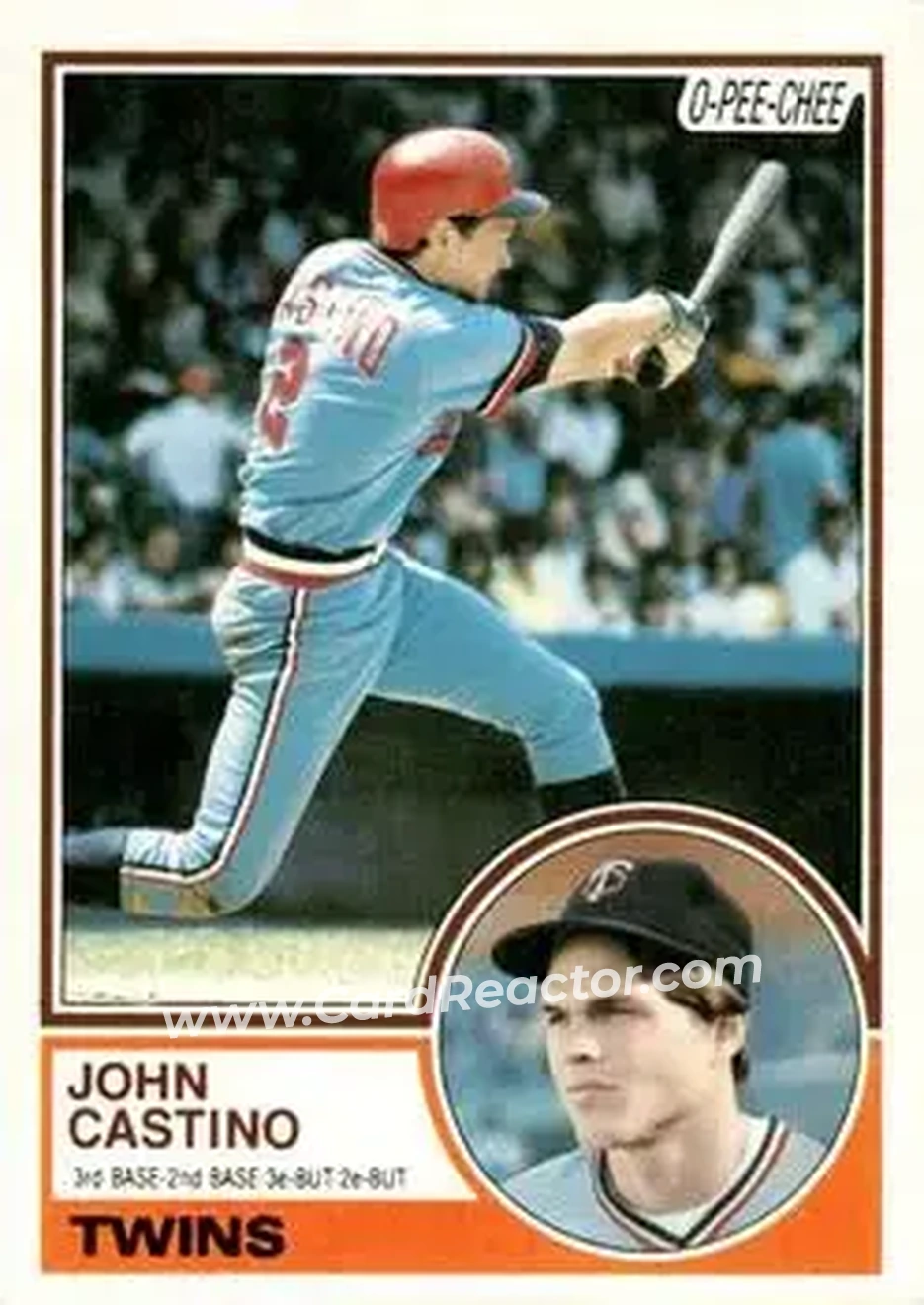 1983 O-Pee-Chee #93 - John Castino - Minnesota Twins - Front