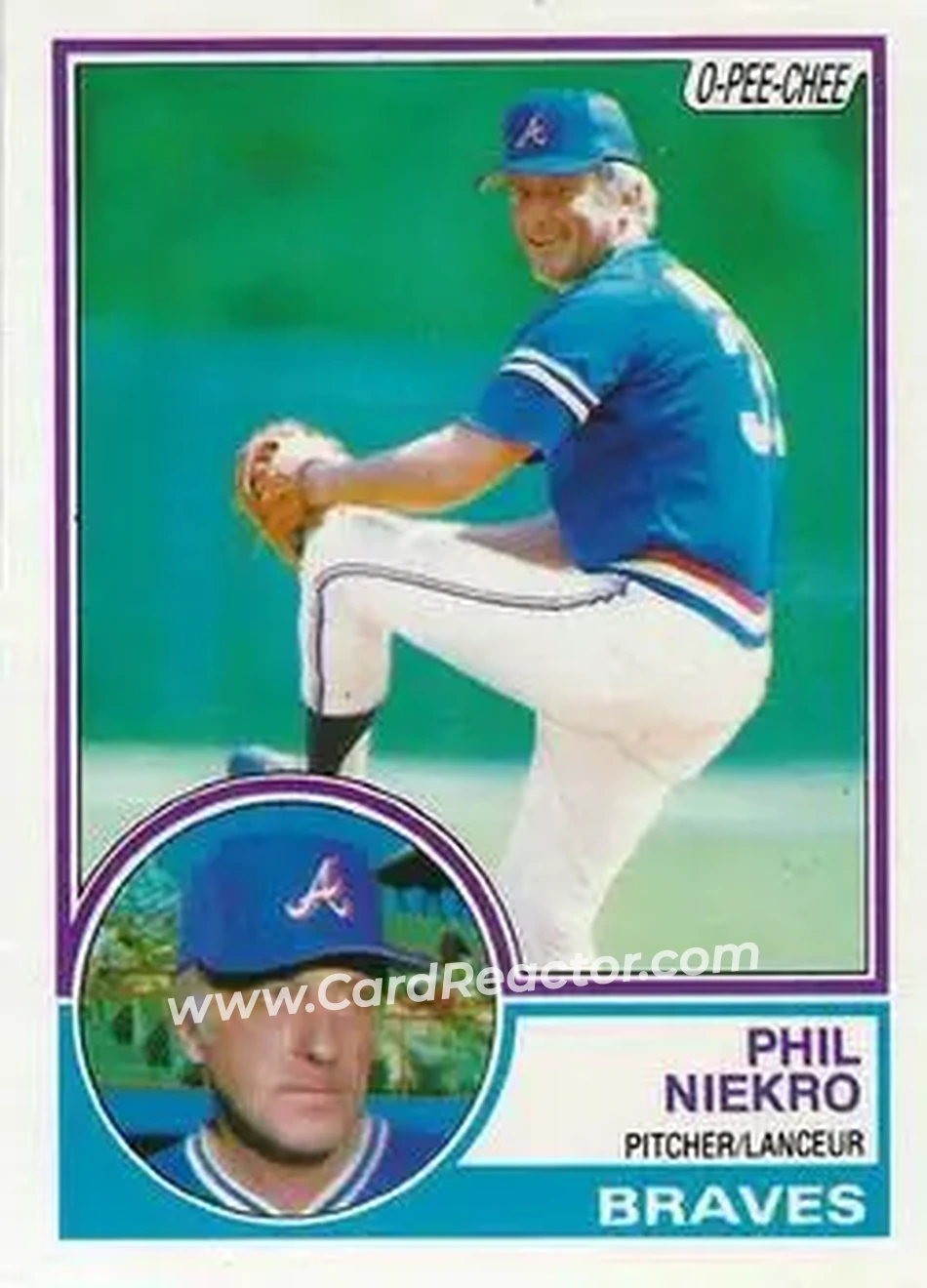 1983 O-Pee-Chee #94 - Phil Niekro - Atlanta Braves - Front 1983 O-Pee-Chee #94 - Phil Niekro - Atlanta Braves - Front