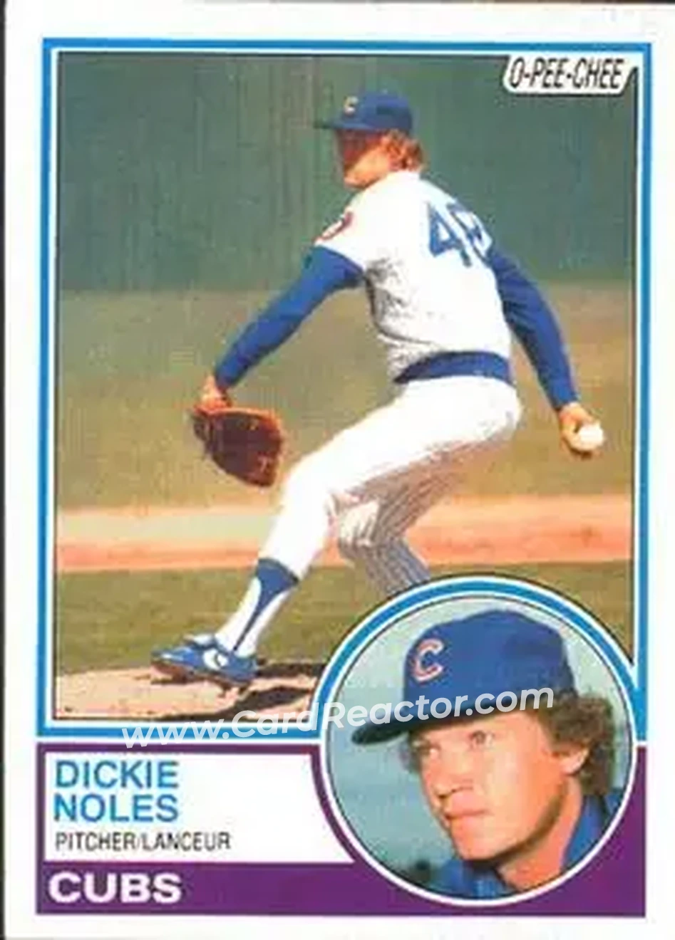 1983 O-Pee-Chee #99 - Dickie Noles - Chicago Cubs - Front 1983 O-Pee-Chee #99 - Dickie Noles - Chicago Cubs - Front