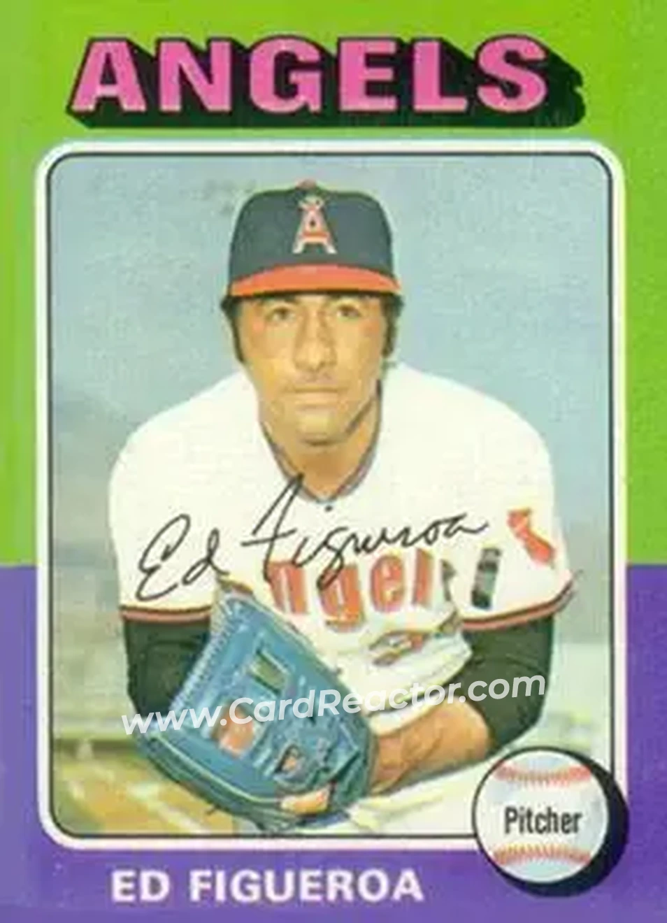 1975 Topps #476 - Ed Figueroa - California Angels - Front 1975 Topps #476 - Ed Figueroa - California Angels - Front
