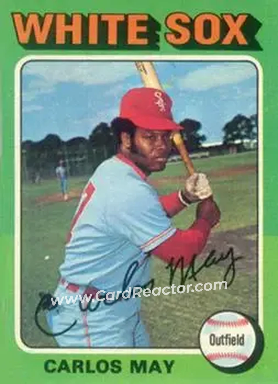 1975 Topps #480 - Carlos May - Chicago White Sox - Front 1975 Topps #480 - Carlos May - Chicago White Sox - Front
