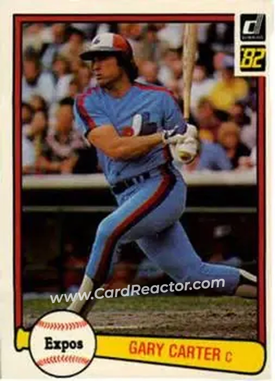 1982 Donruss #114 - Gary Carter - Montreal Expos - Front 1982 Donruss #114 - Gary Carter - Montreal Expos - Front