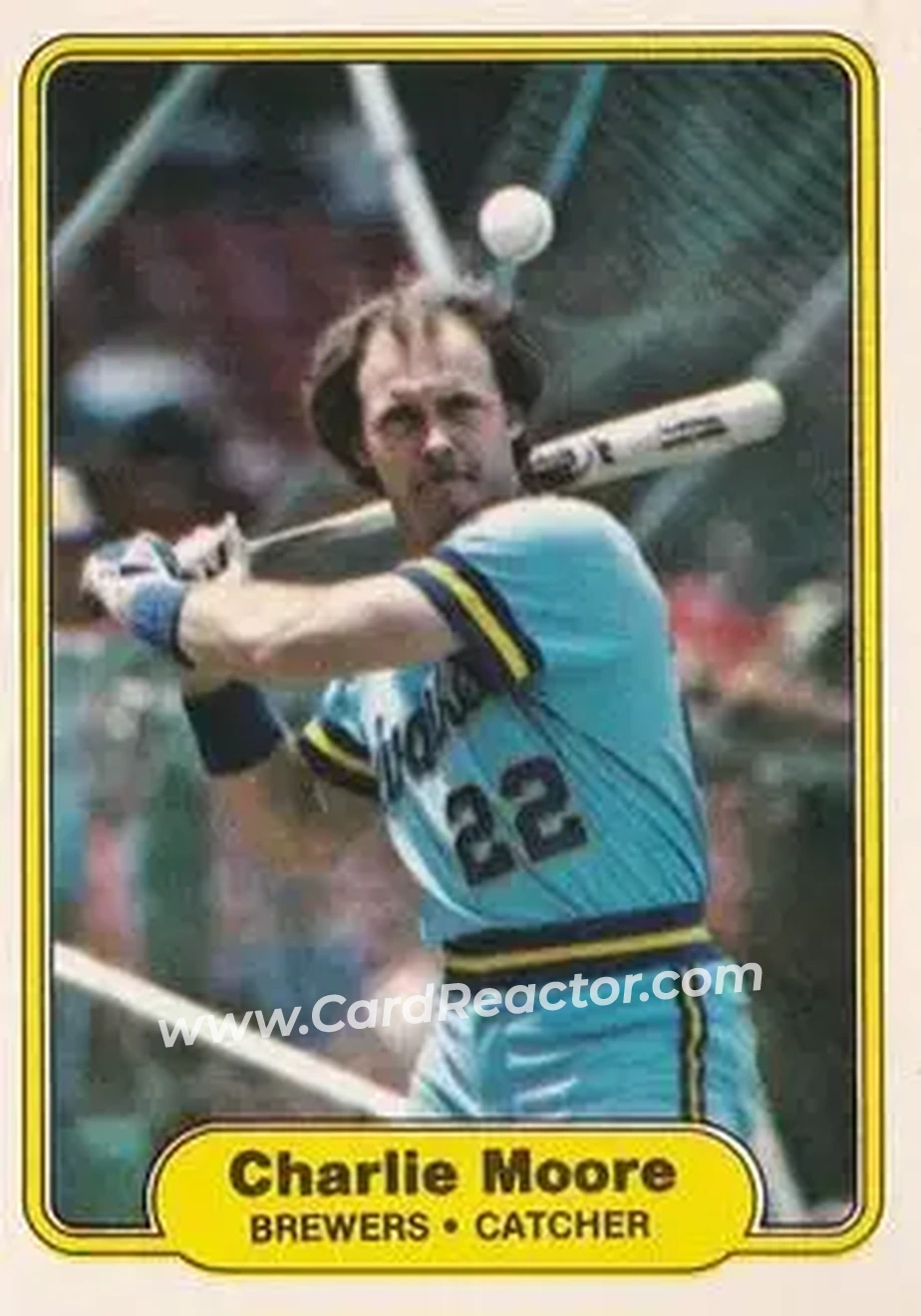1982 Fleer #150 - Charlie Moore - Milwaukee Brewers - Front