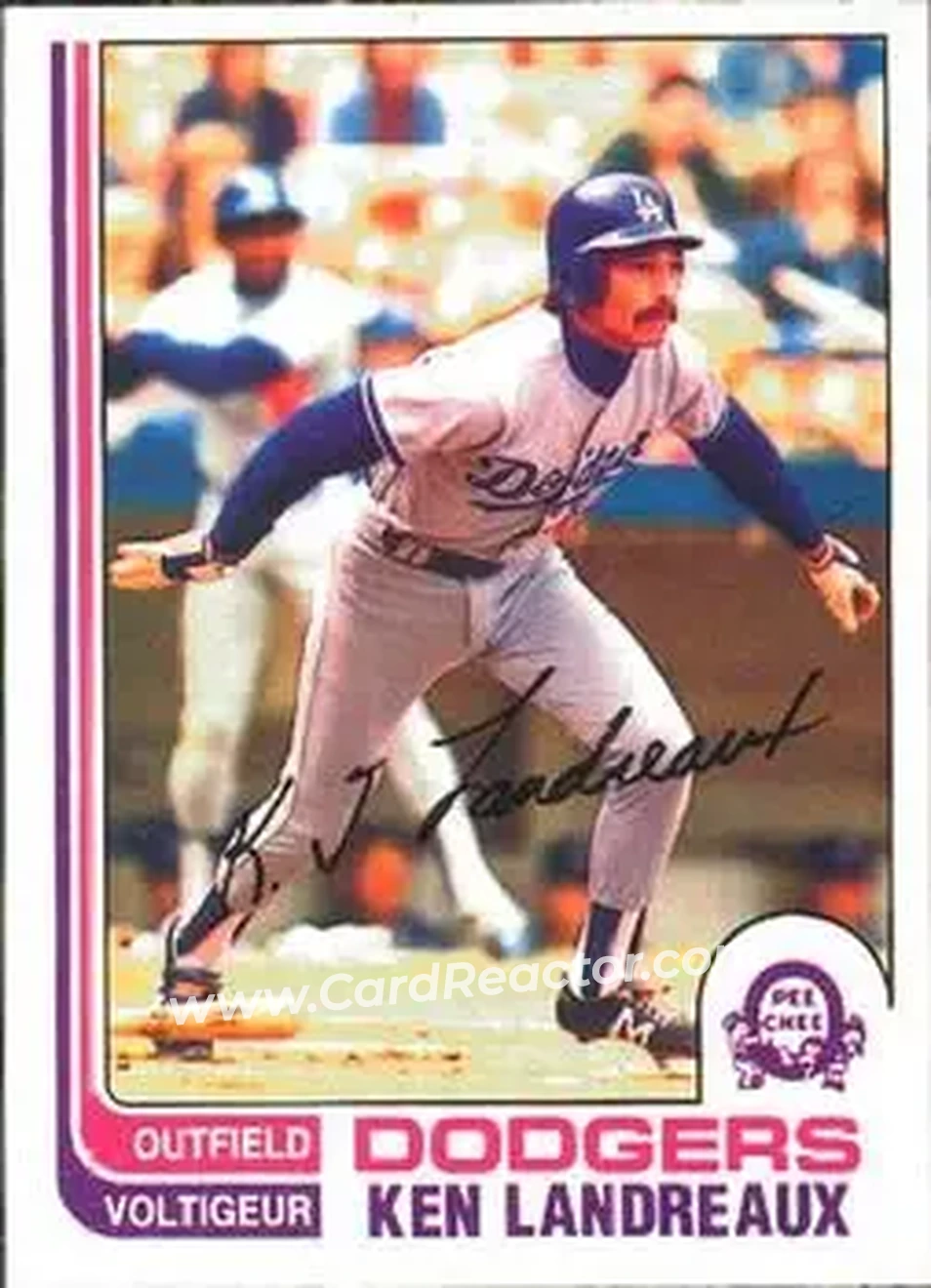 1982 O-Pee-Chee #114 - Ken Landreaux - Los Angeles Dodgers - Front