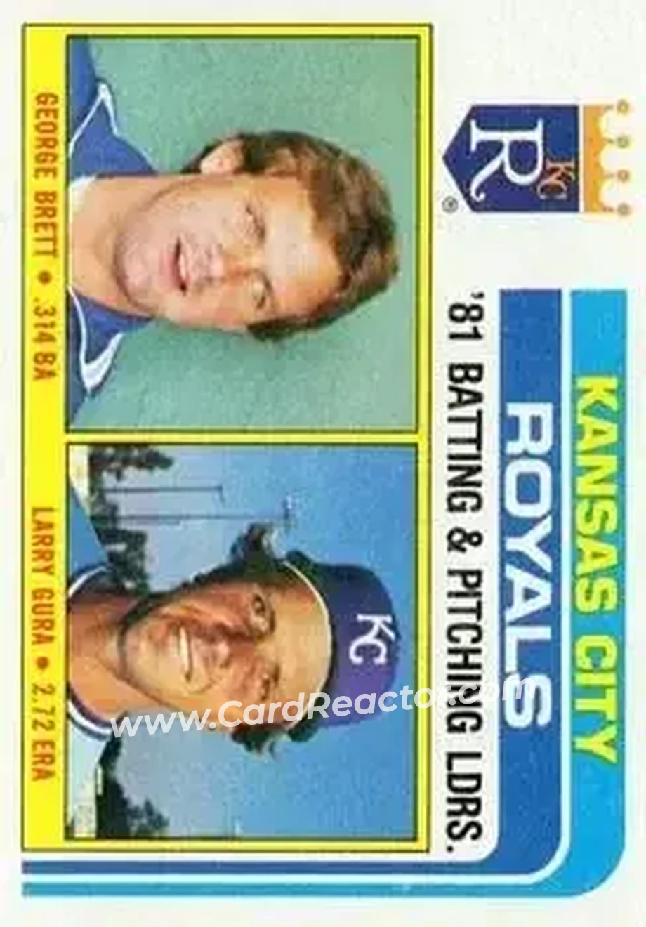 1982 Topps #96 - Card #96 - Kansas City Royals - Front 1982 Topps #96 - Card #96 - Kansas City Royals - Front