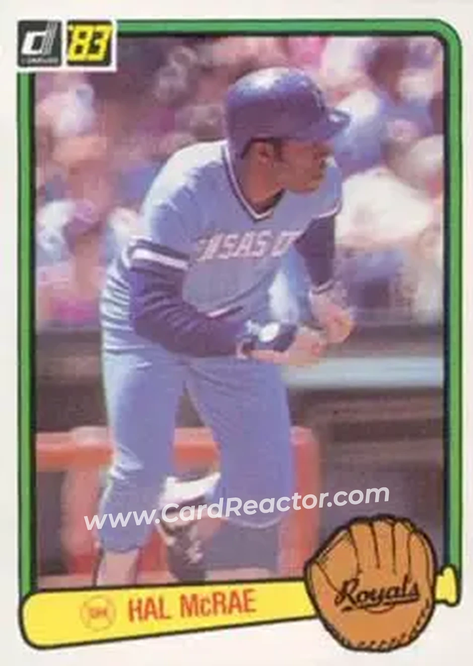 1983 Donruss #238 - Hal McRae - Kansas City Royals - Front 1983 Donruss #238 - Hal McRae - Kansas City Royals - Front